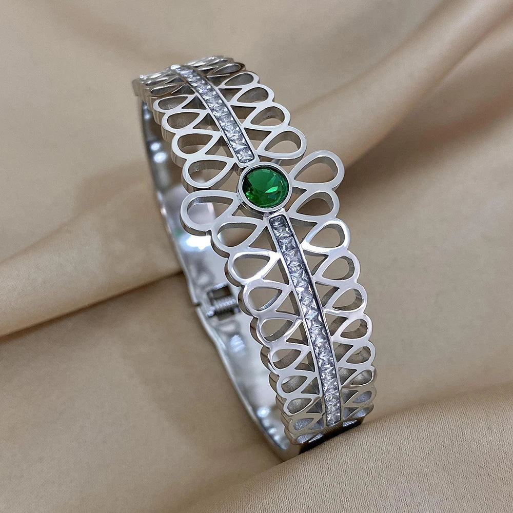 Stainless Steel Cuff Couple Bracelet Gold Silver Color