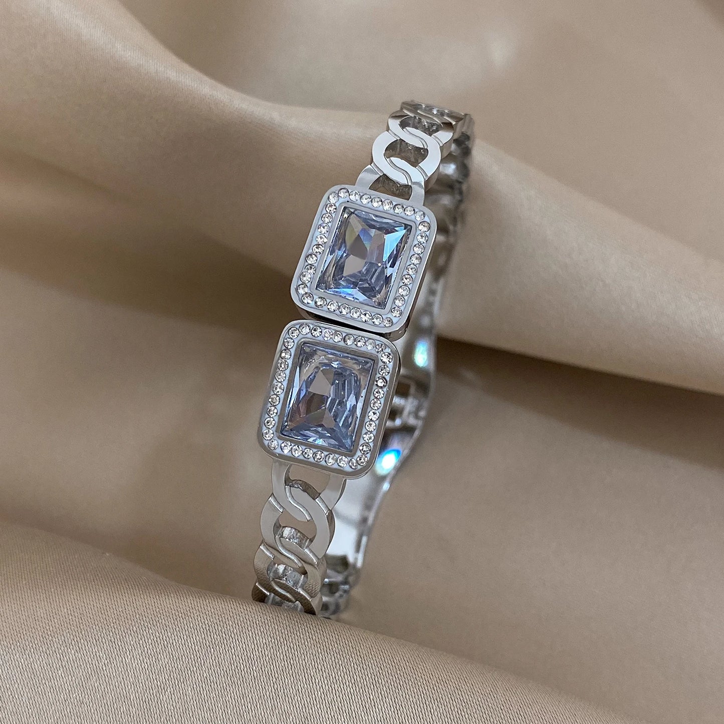 Manšeta za par od nehrđajućeg čelika zlatno srebrne boje