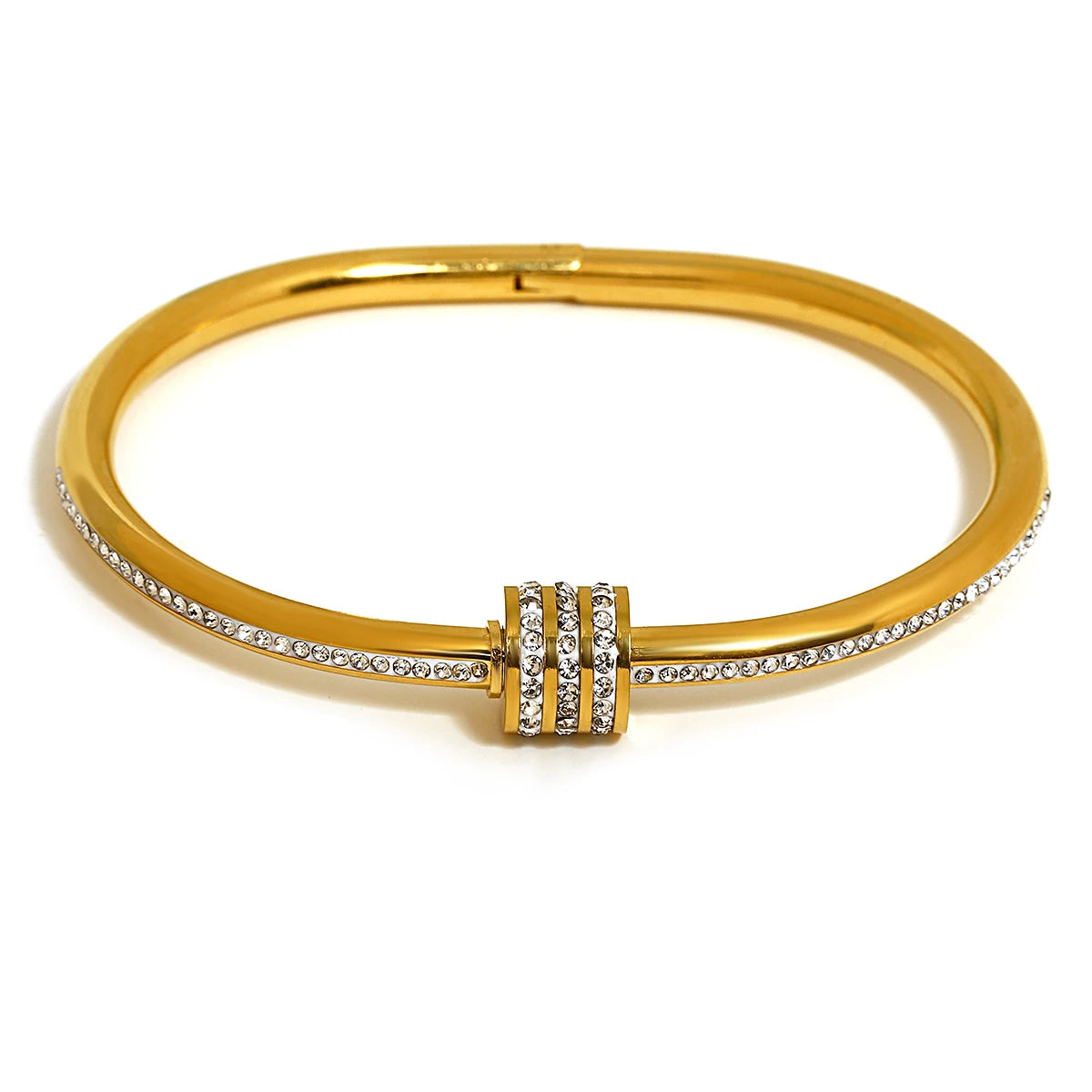 Stainless Steel Cuff Couple Bracelet Gold Silver Color