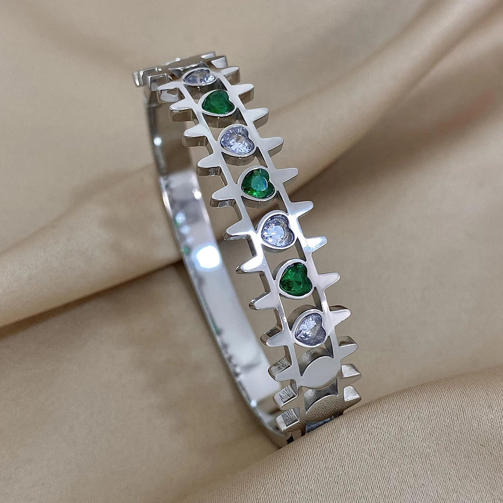 Stainless Steel Cuff Couple Bracelet Gold Silver Color