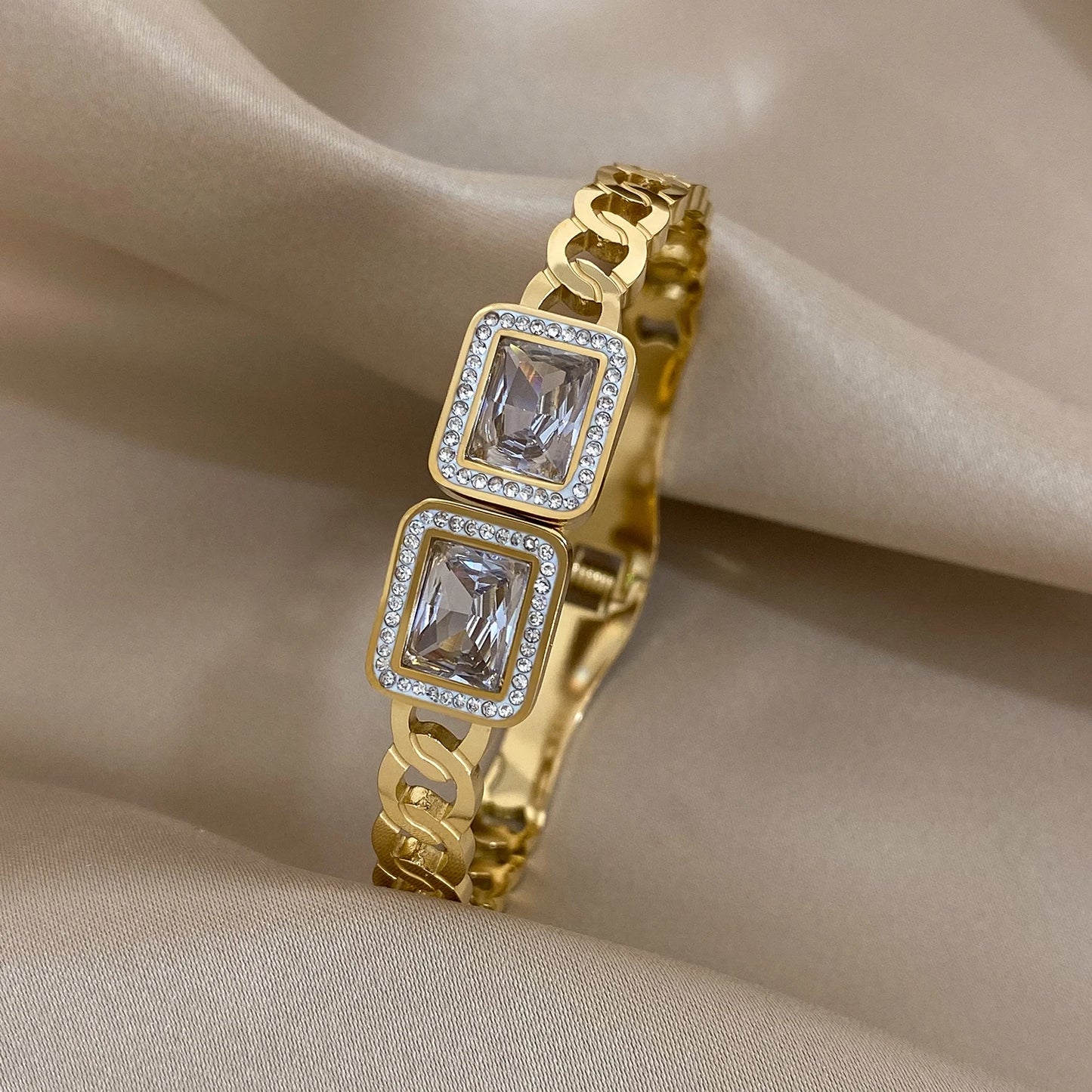 Manšeta za par od nehrđajućeg čelika zlatno srebrne boje