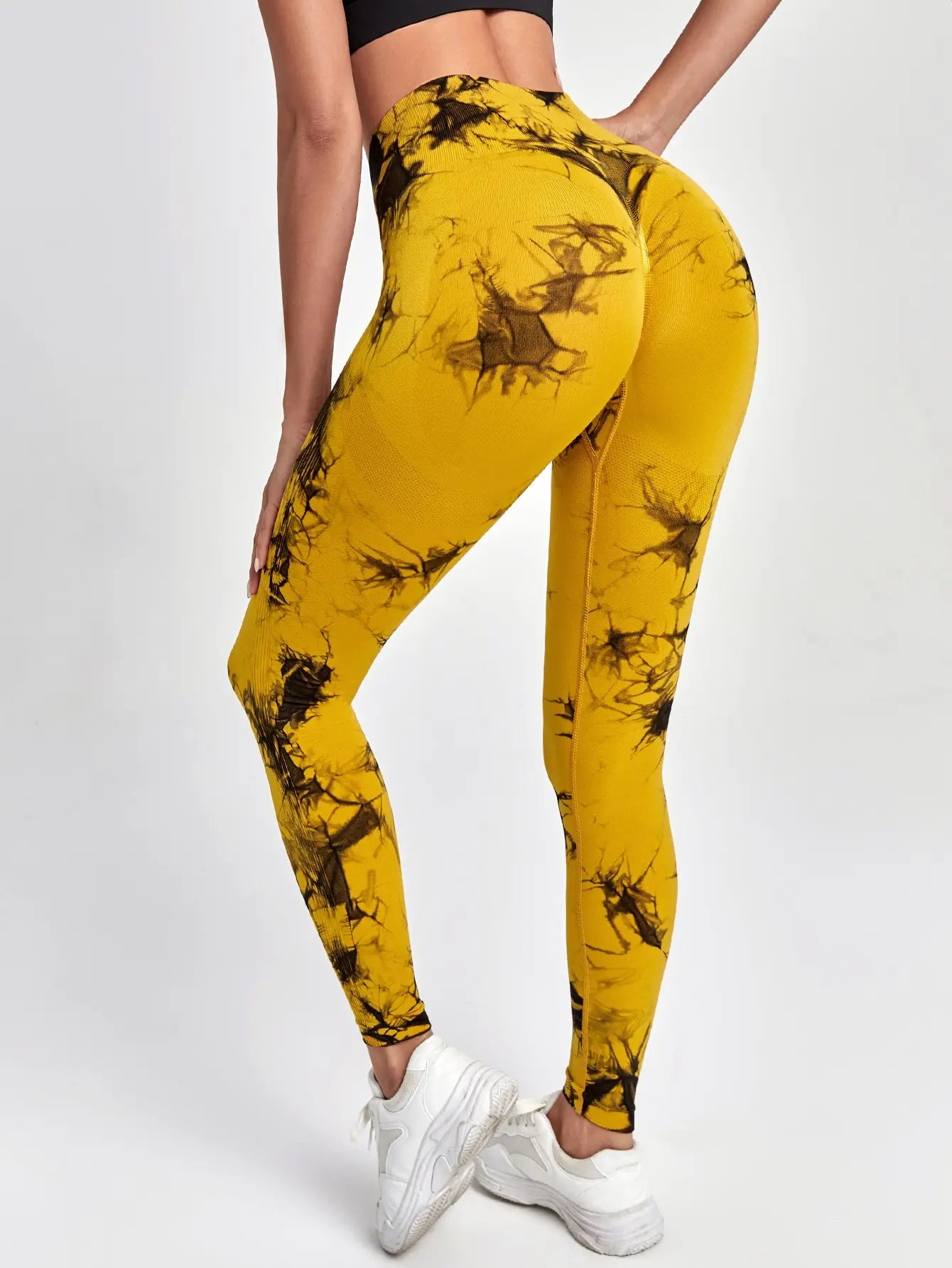 Dye Fitness Leggings Mulheres Cintura Alta Push Up