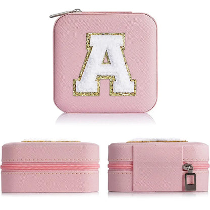 Custom Letter Jewelry Travel Case – Pink Varsity Collection