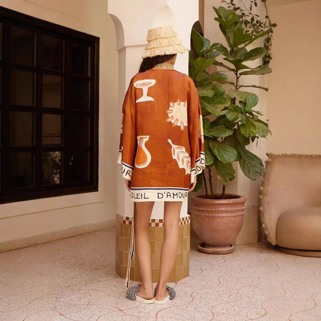 Linen Tie-Front Cardigan Dress