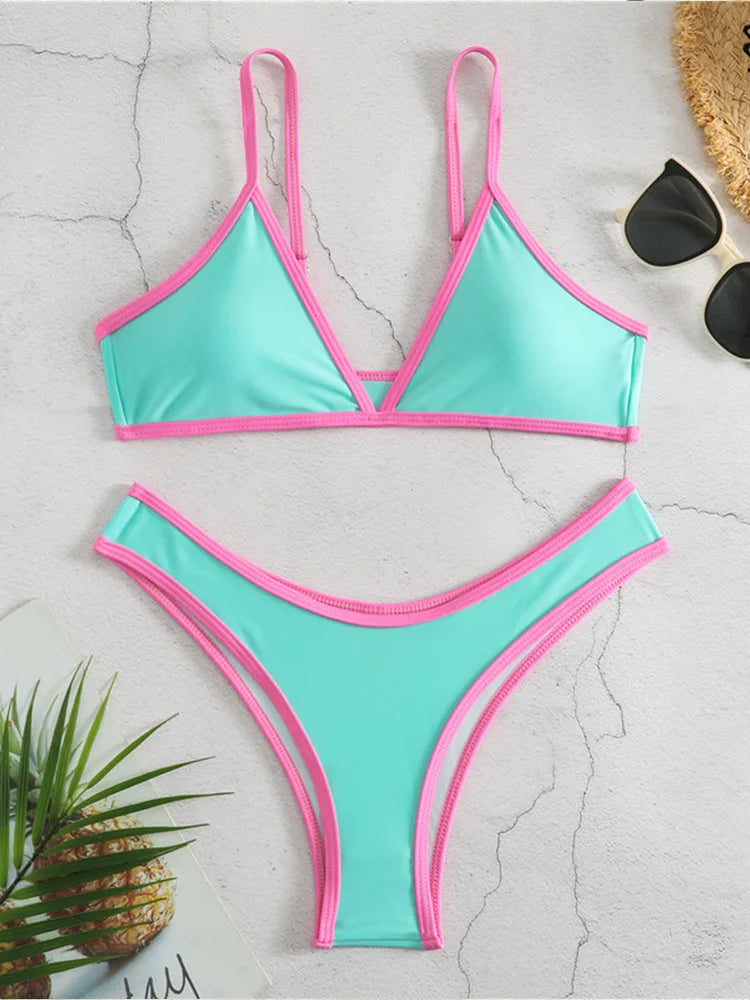 Costume da bagno donna Bikini set 2 pezzi push-up multicolore