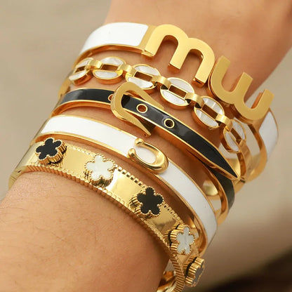 Golden Steel Bracelet Jewelry Unique Accessories