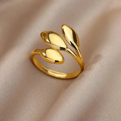 Goldfarbene Edelstahlringe – 17 mm