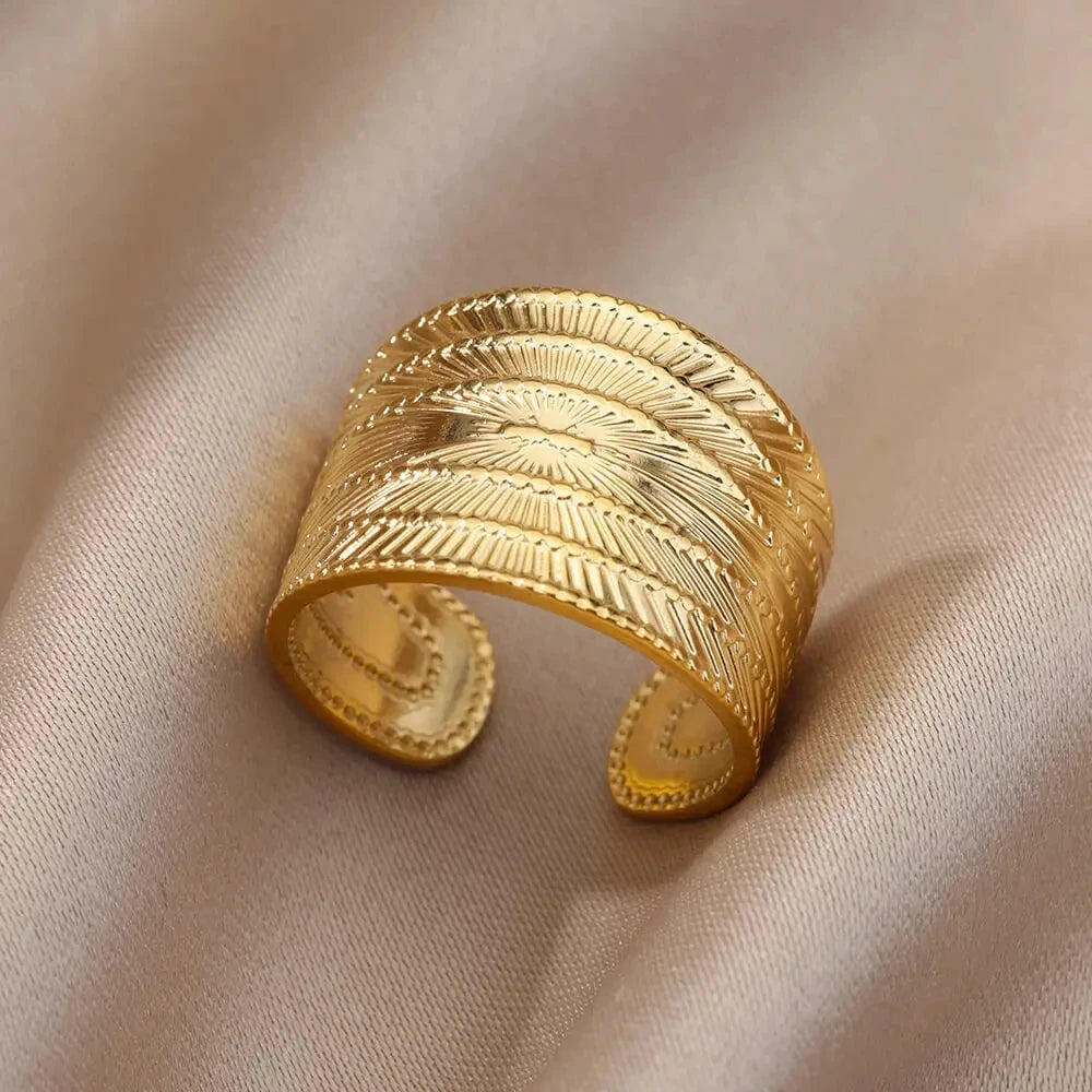 Gold Stainless Steel Rings – 17 mm