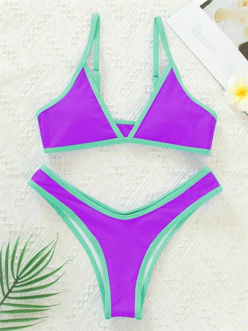 Costume da bagno donna Bikini set 2 pezzi push-up multicolore