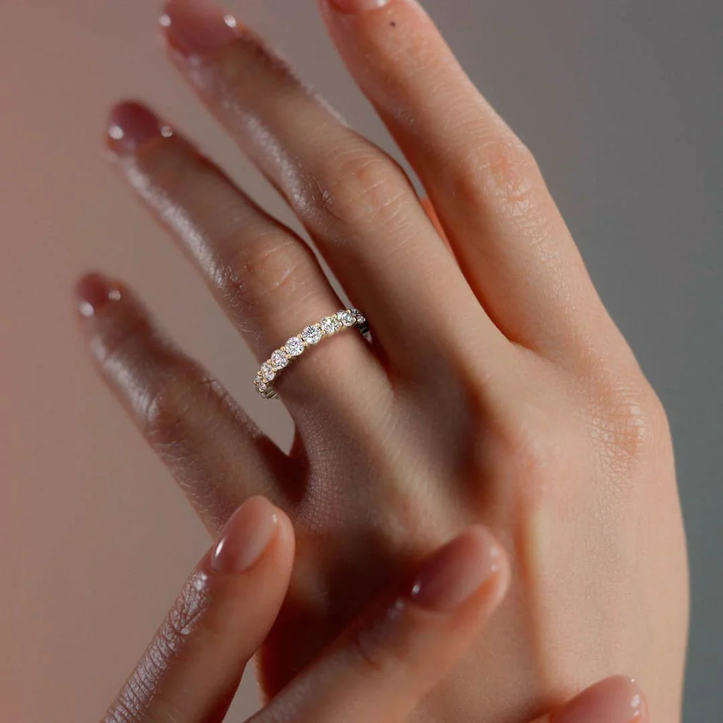 4mm Moissanite Eternity Ring – 14K Gold Filled