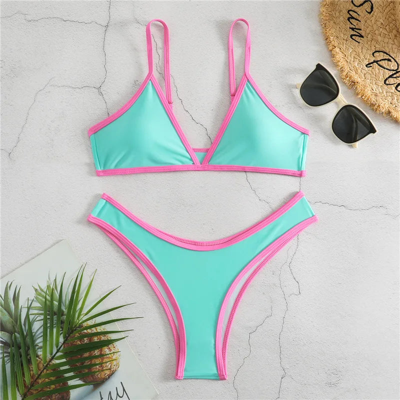 Costume da bagno donna Bikini set 2 pezzi push-up multicolore
