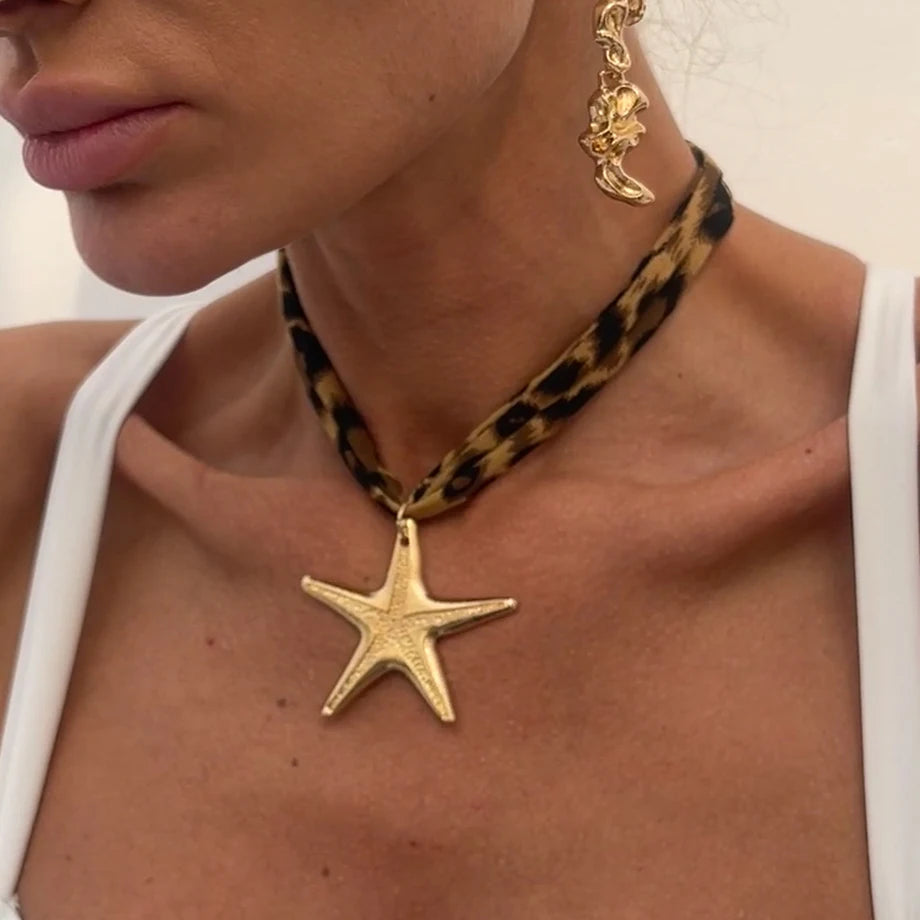 Leopard Choker with Gold Pendant Limited Edition Collection