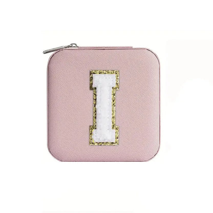 Custom Letter Jewelry Travel Case – Pink Varsity Collection