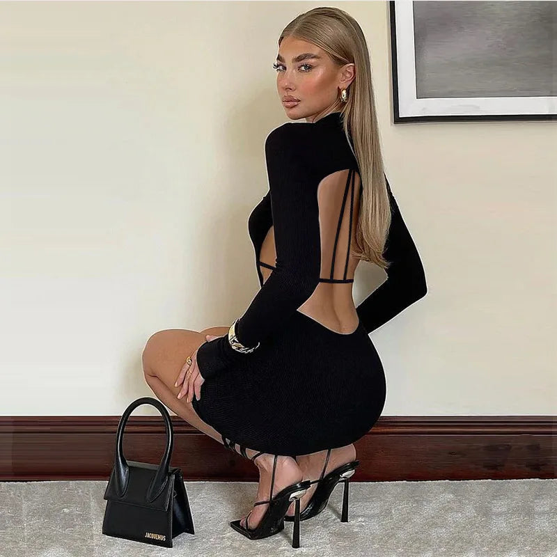 Rückenfreies Bandage-Minikleid, elegante Party