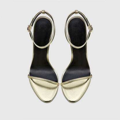 Sandales d'été pointues en cuir verni