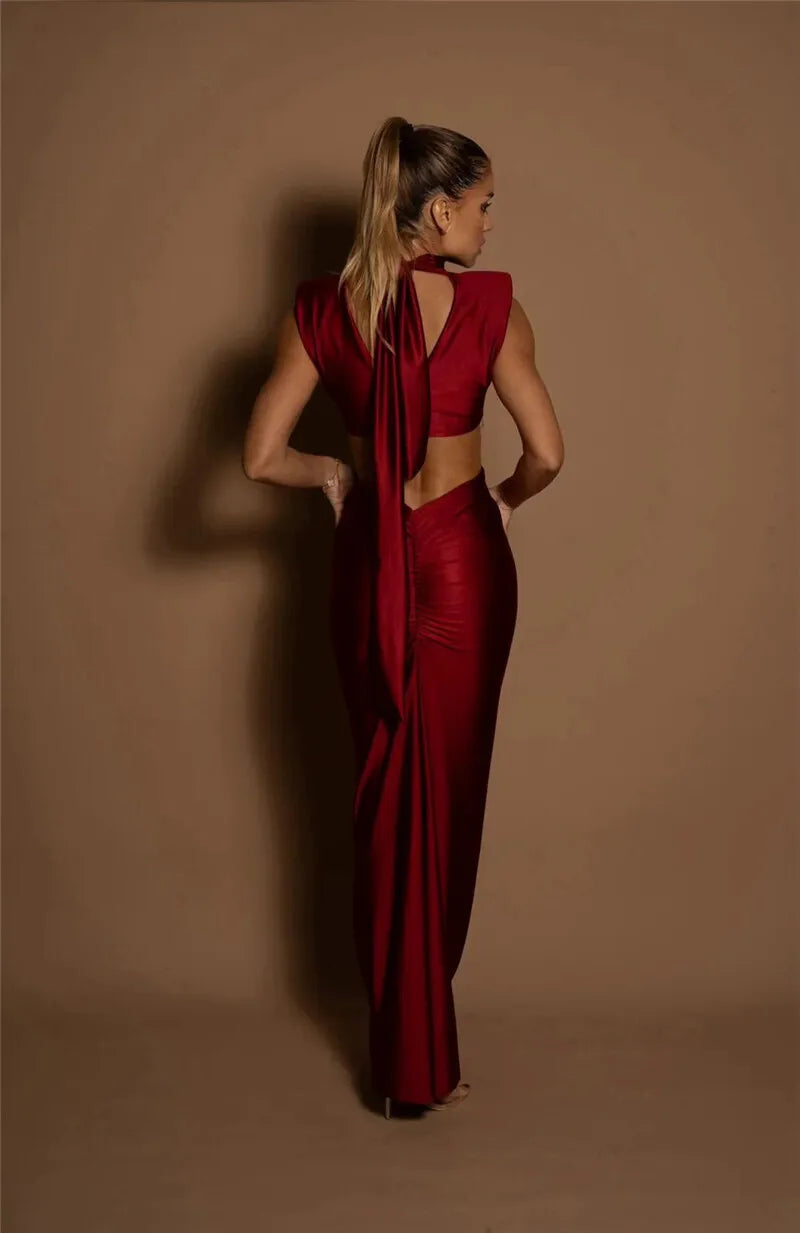 Robe Longue Col Roulé Multicolore