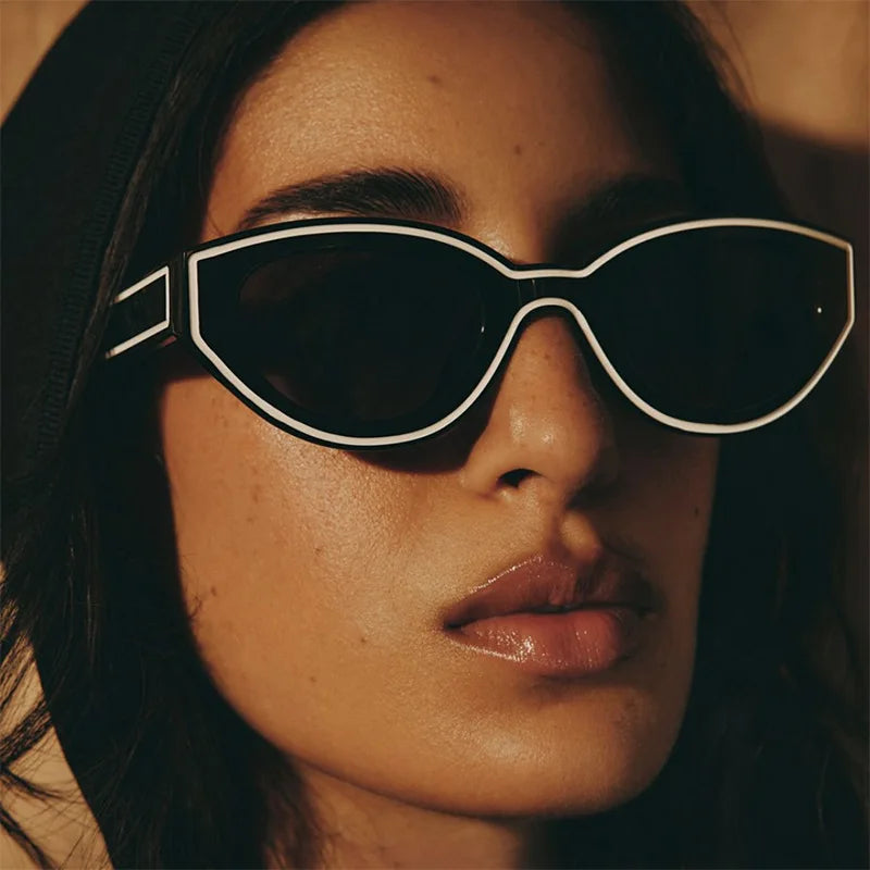 Polygon Gradient Cat Eye Sunglasses