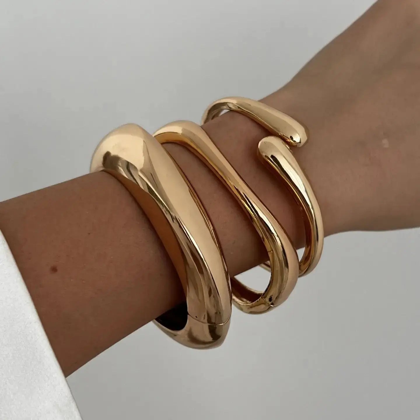 Vintage Hip Hop Metal Cuff Bangles Gold Bracelet