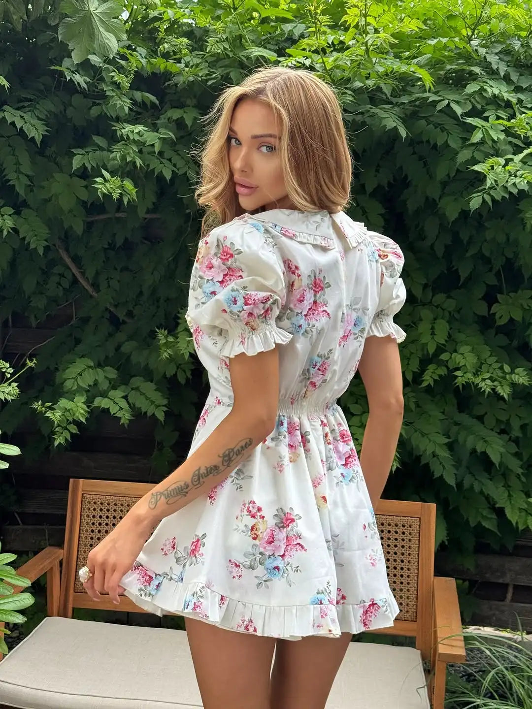 Floral Peter Pan Collar Mini Dress