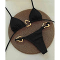 Bikini Solid Color Lace-up Split Two-piece Swimsuit