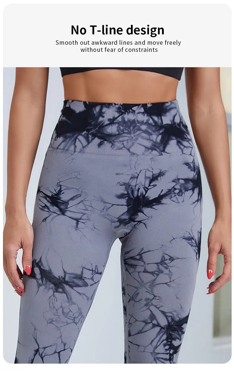 Leggings da fitness Dye da donna a vita alta push up 