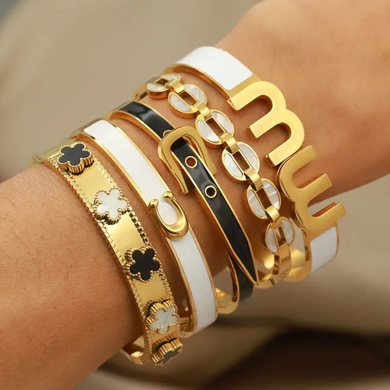 Golden Steel Bracelet Jewelry Unique Accessories