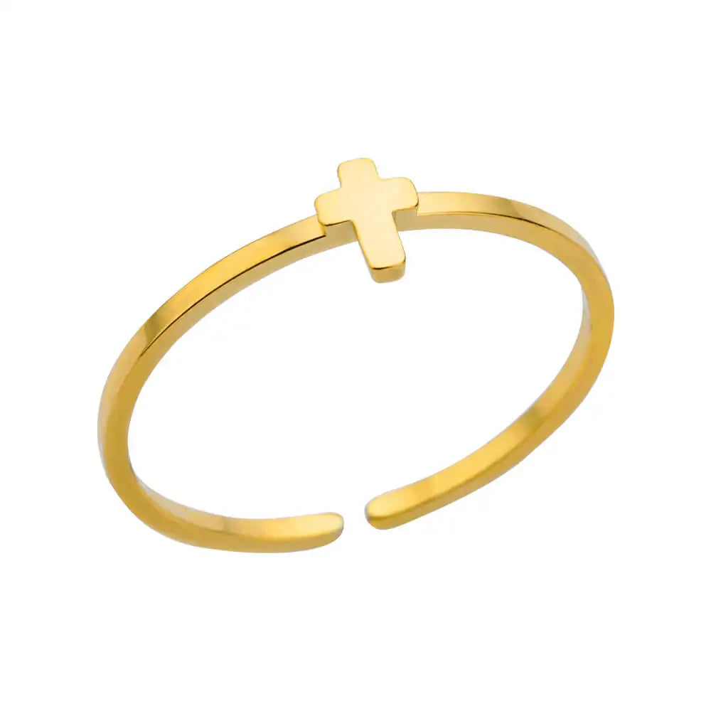 Gold Stainless Steel Rings – 17 mm