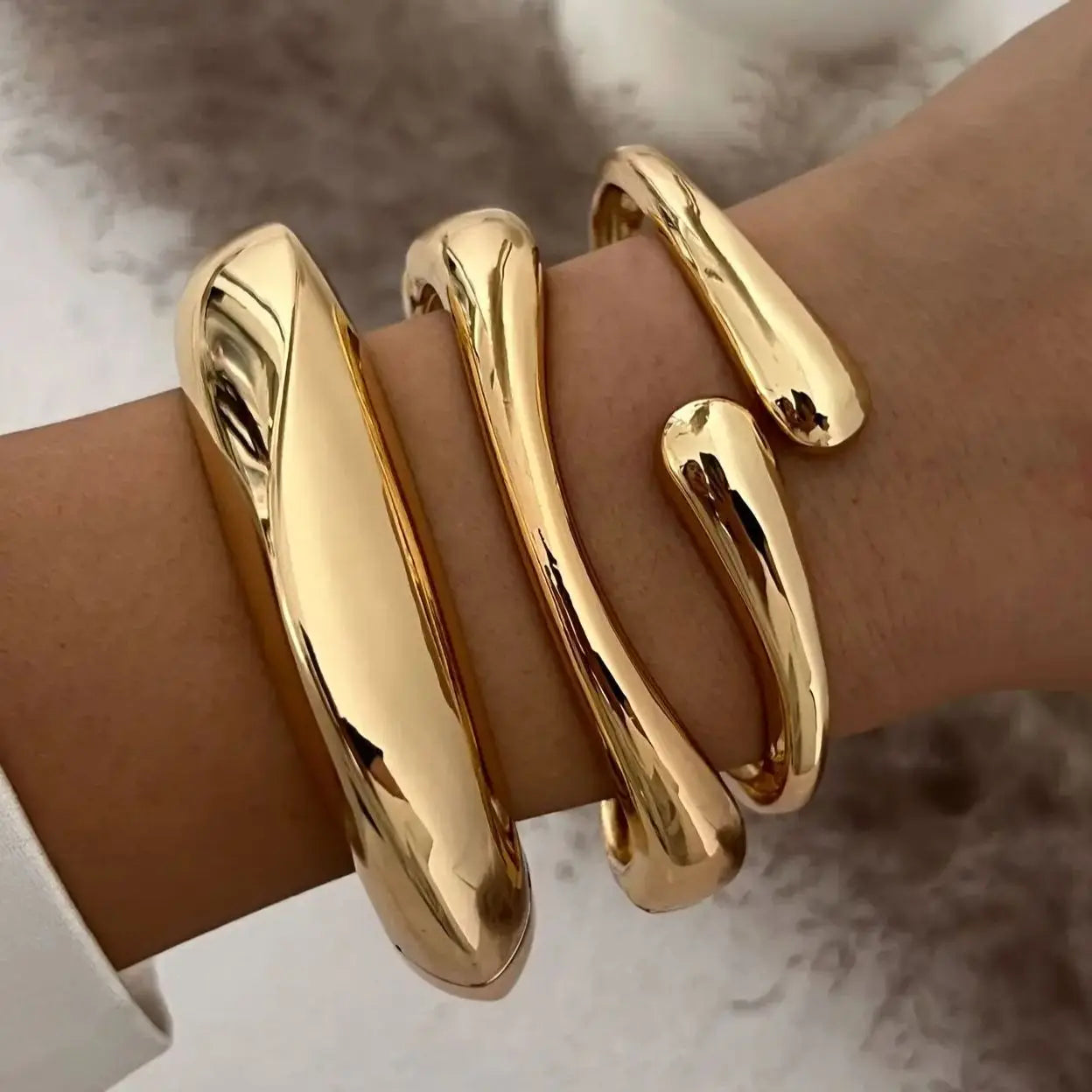 Vintage Hip Hop Metal Cuff Bangles Gold Bracelet