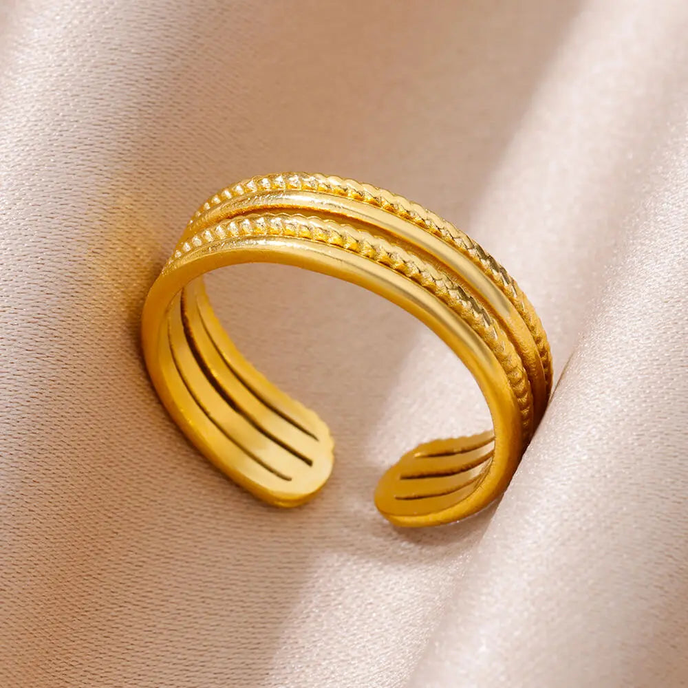 Gold Stainless Steel Rings – 17 mm