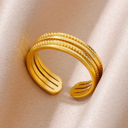 Goldfarbene Edelstahlringe – 17 mm