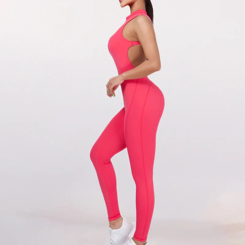 Yoga-Sets, ärmelloser Hosen-Overall für Damen mit Brustpolster