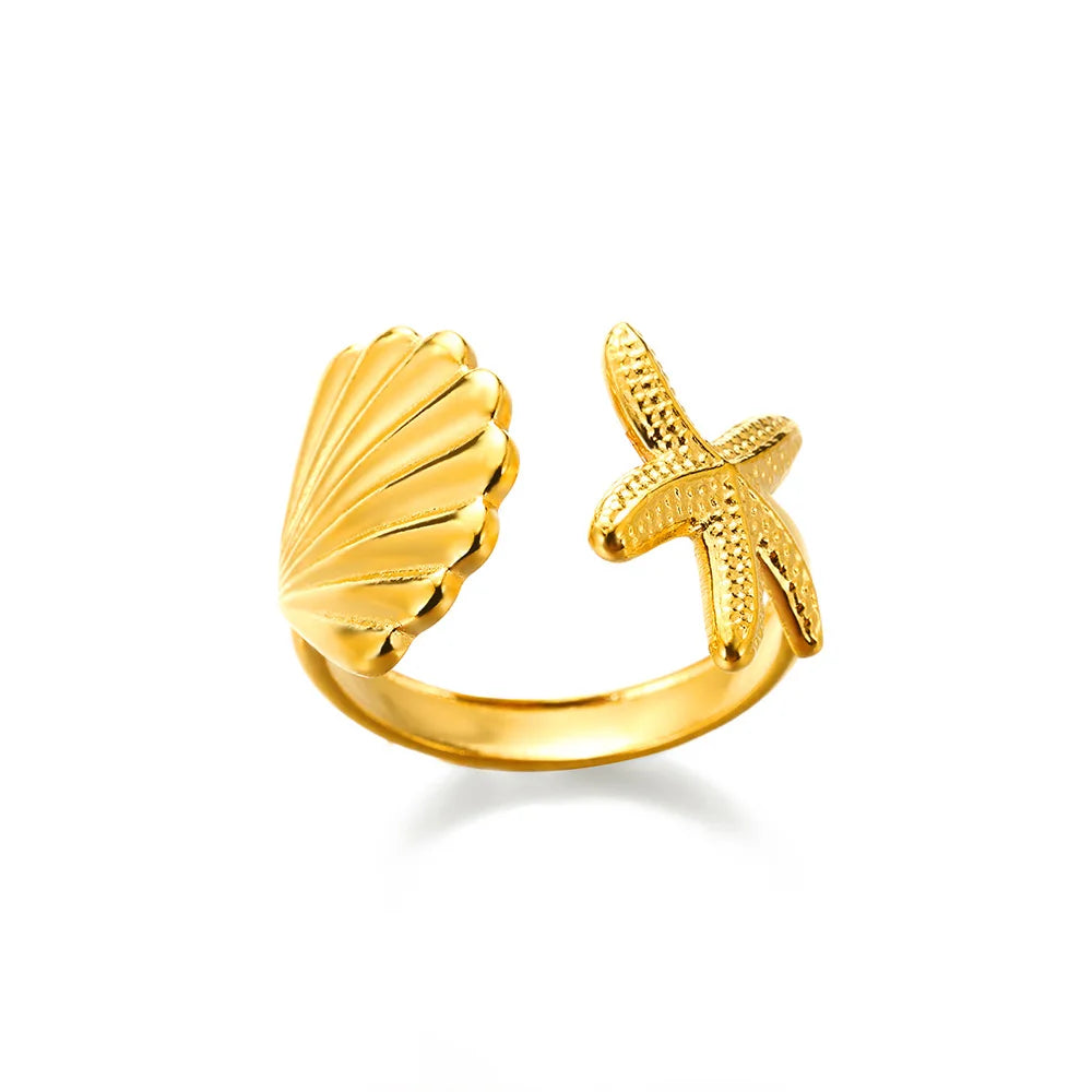 Gold Stainless Steel Rings – 17 mm