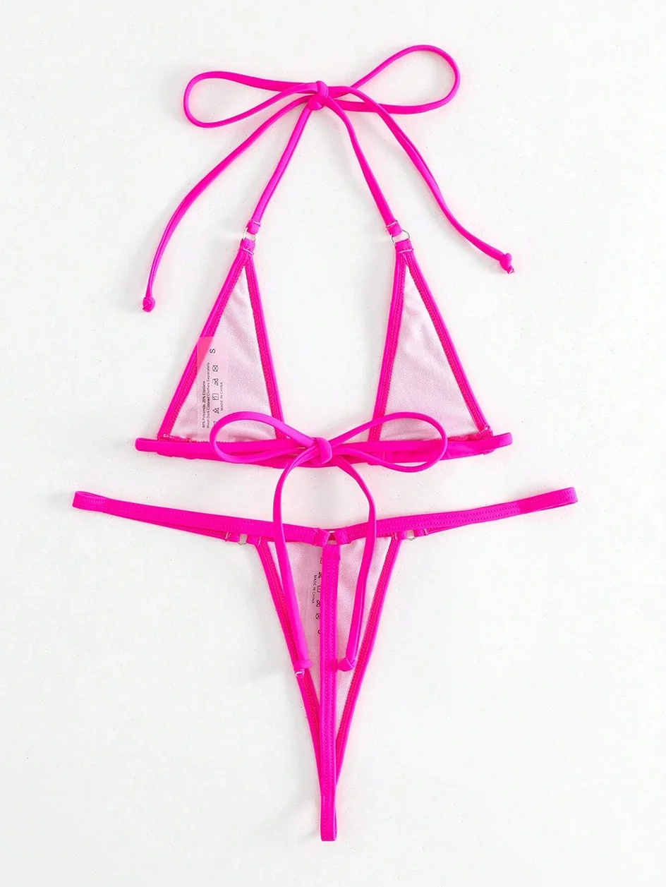 Micro Bikini Mini Thong Set Multicolor