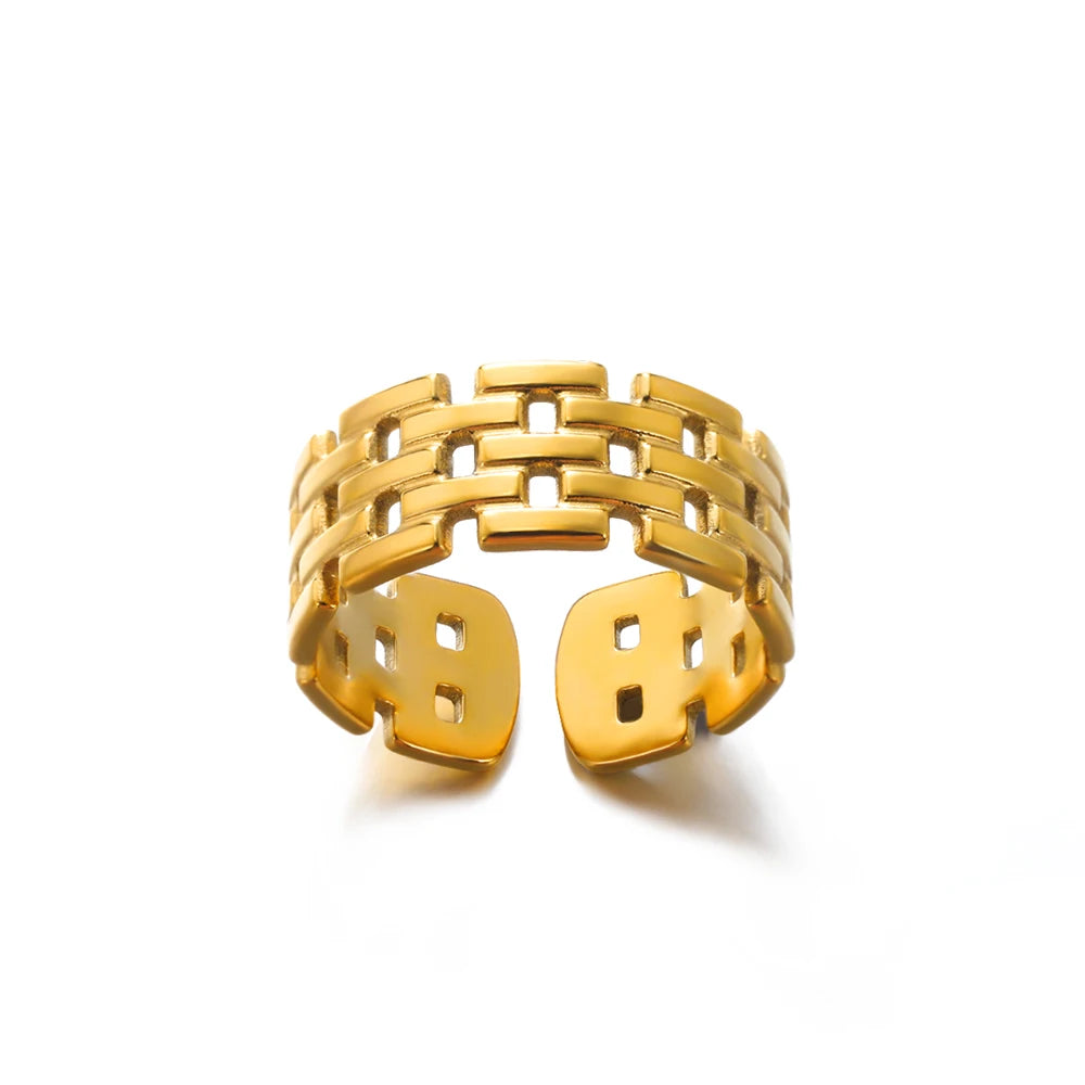 Goldfarbene Edelstahlringe – 17 mm