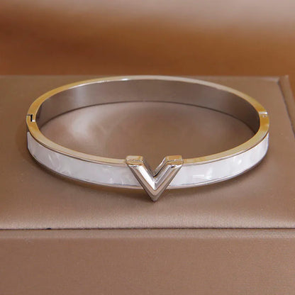 Bracelet à breloques lettre entièrement en cristal en acier inoxydable