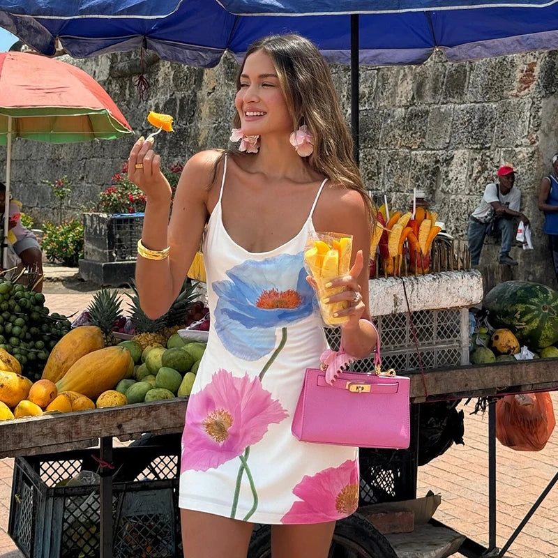 Flowers Elegant Mini Dress