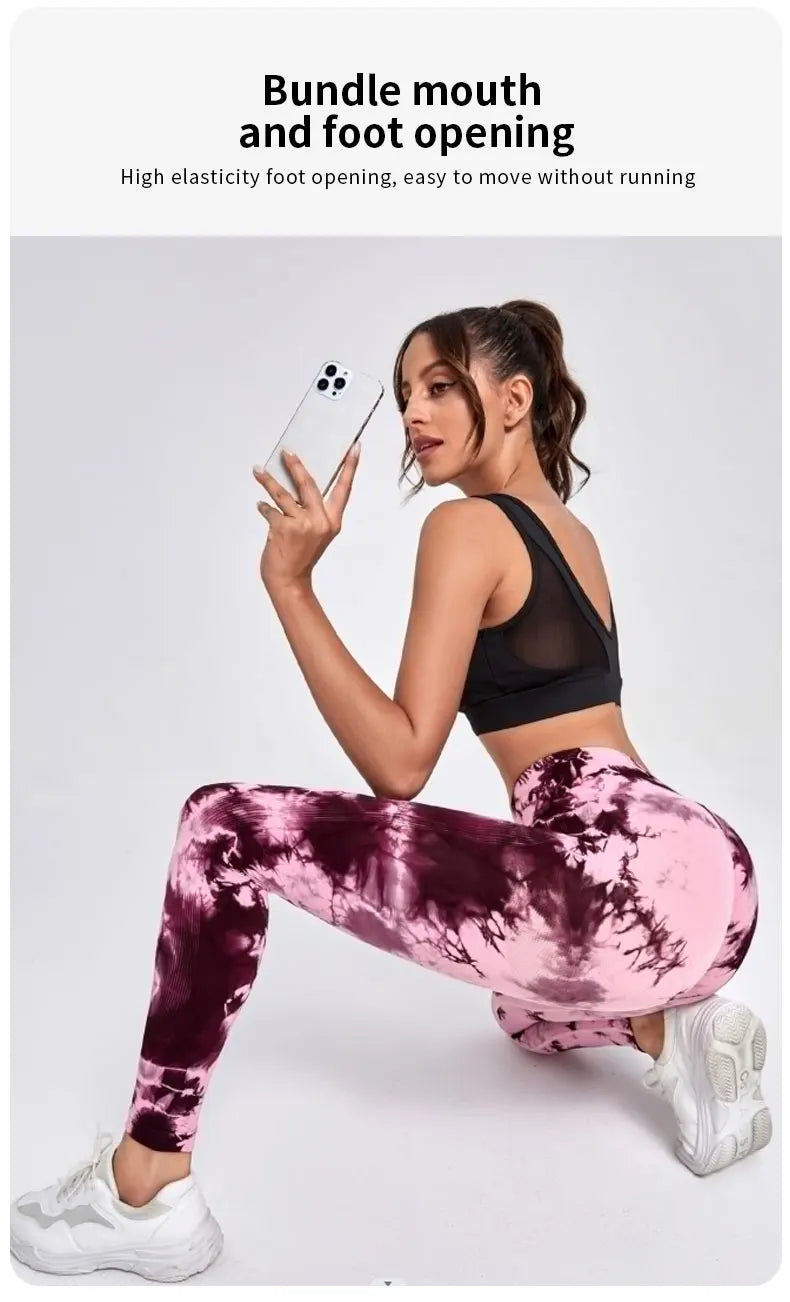 Leggings da fitness Dye da donna a vita alta push up 