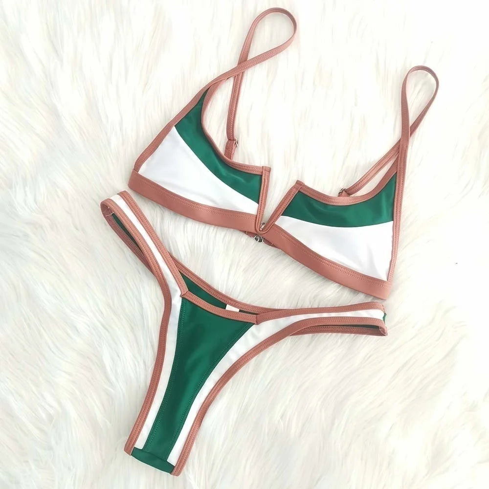 Bikini Brazilian Swimwear Vintage Multicolor Set