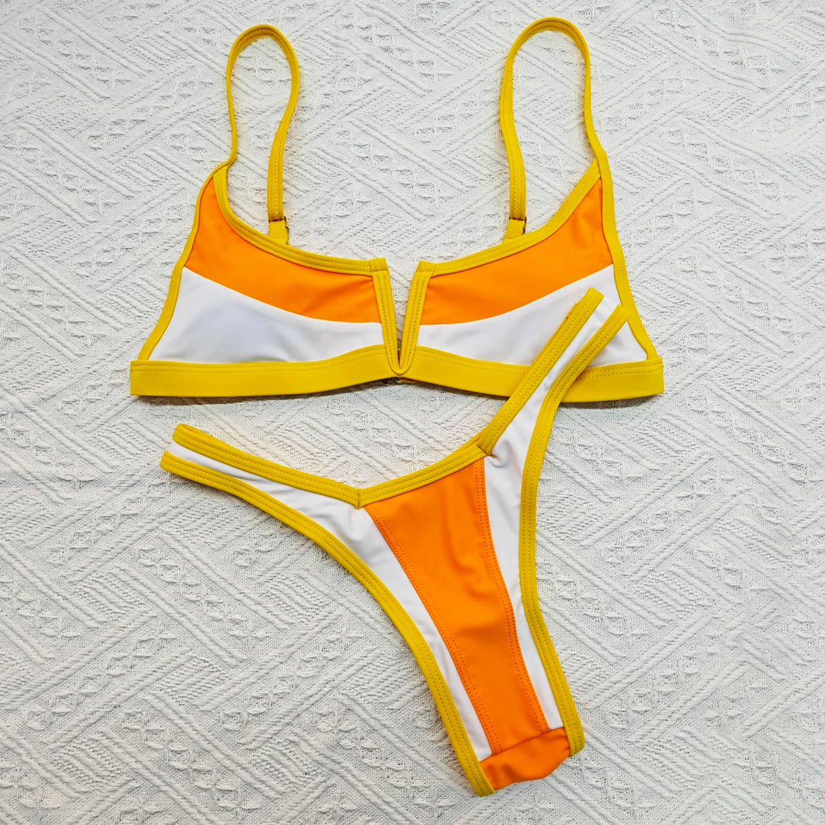 Bikini Brazilian Swimwear Vintage Multicolor Set