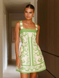 Printed Bohemian Colorblock Mini Dress