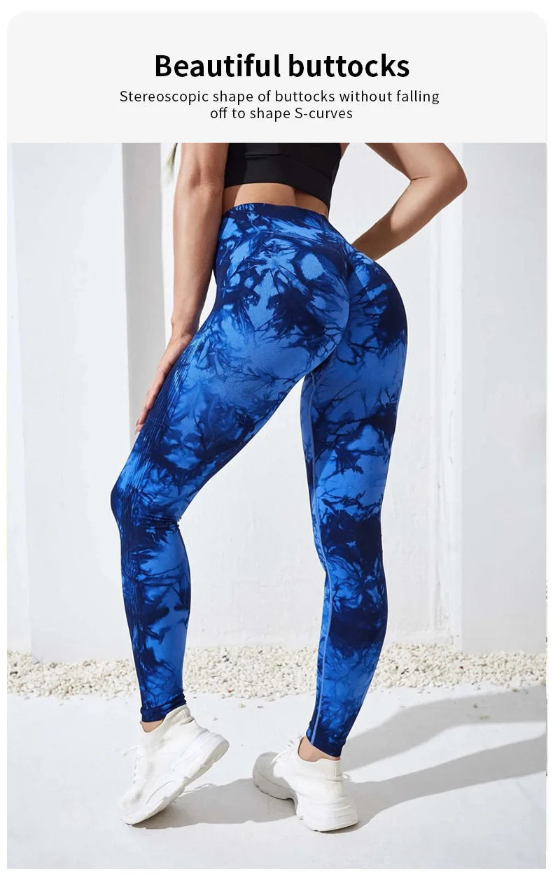 Leggings da fitness Dye da donna a vita alta push up 