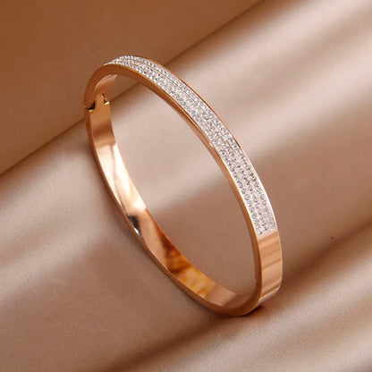 Bracelet à breloques lettre entièrement en cristal en acier inoxydable