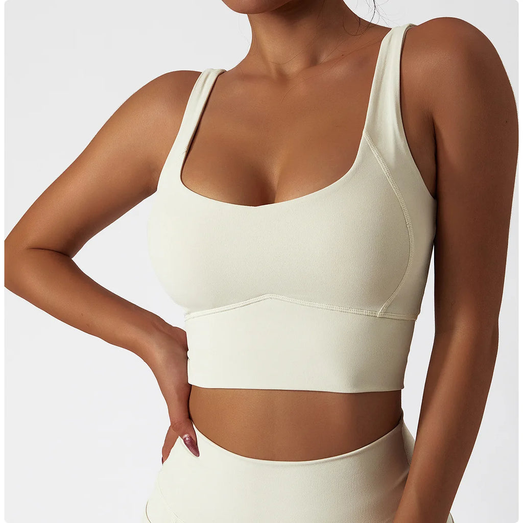 Workout Crop Top Yoga stoßfest mit Brustpolster