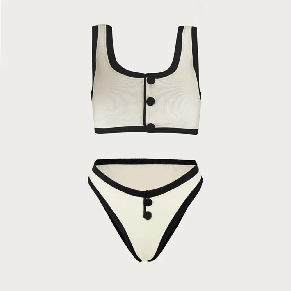Bikinis taille haute short maillot de bain deux pièces