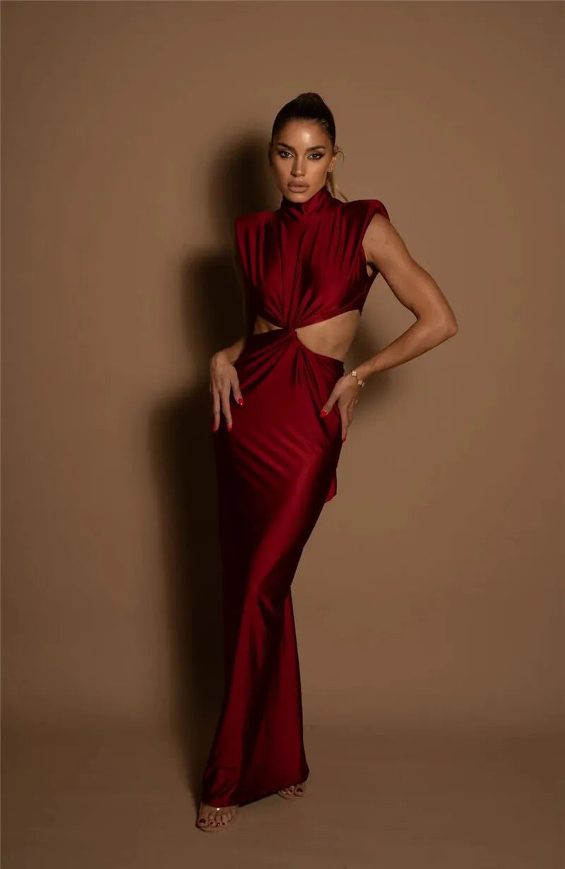 Robe Longue Col Roulé Multicolore
