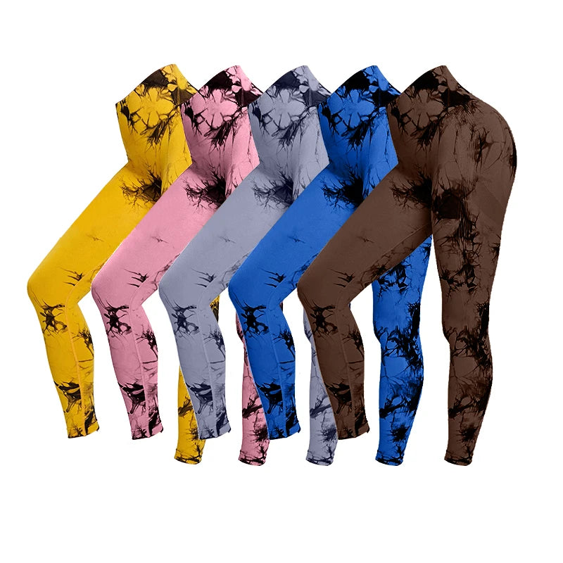 Leggings da fitness Dye da donna a vita alta push up 