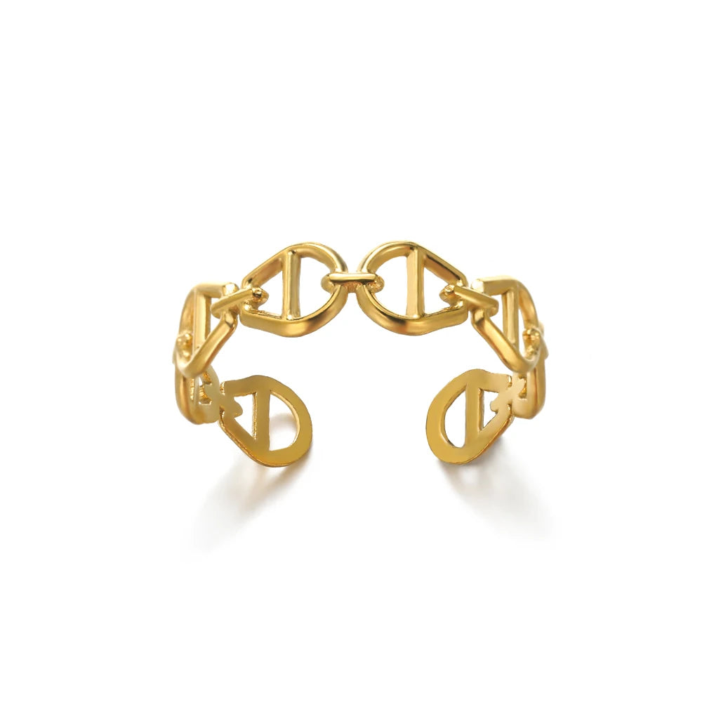 Gold Stainless Steel Rings – 17 mm