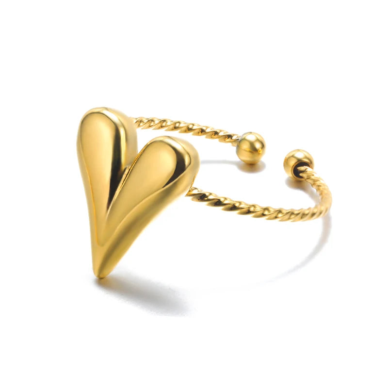 Gold Stainless Steel Rings – 17 mm