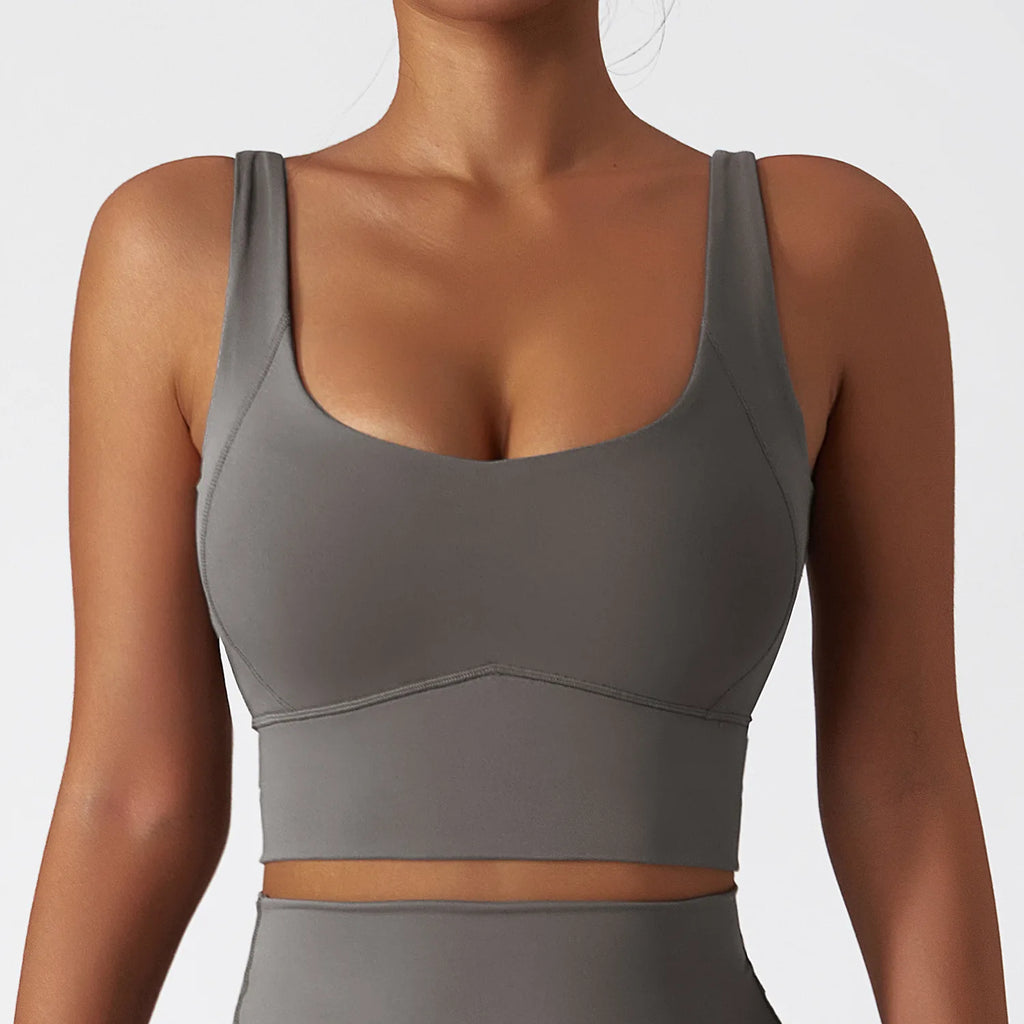 Workout Crop Top Yoga stoßfest mit Brustpolster