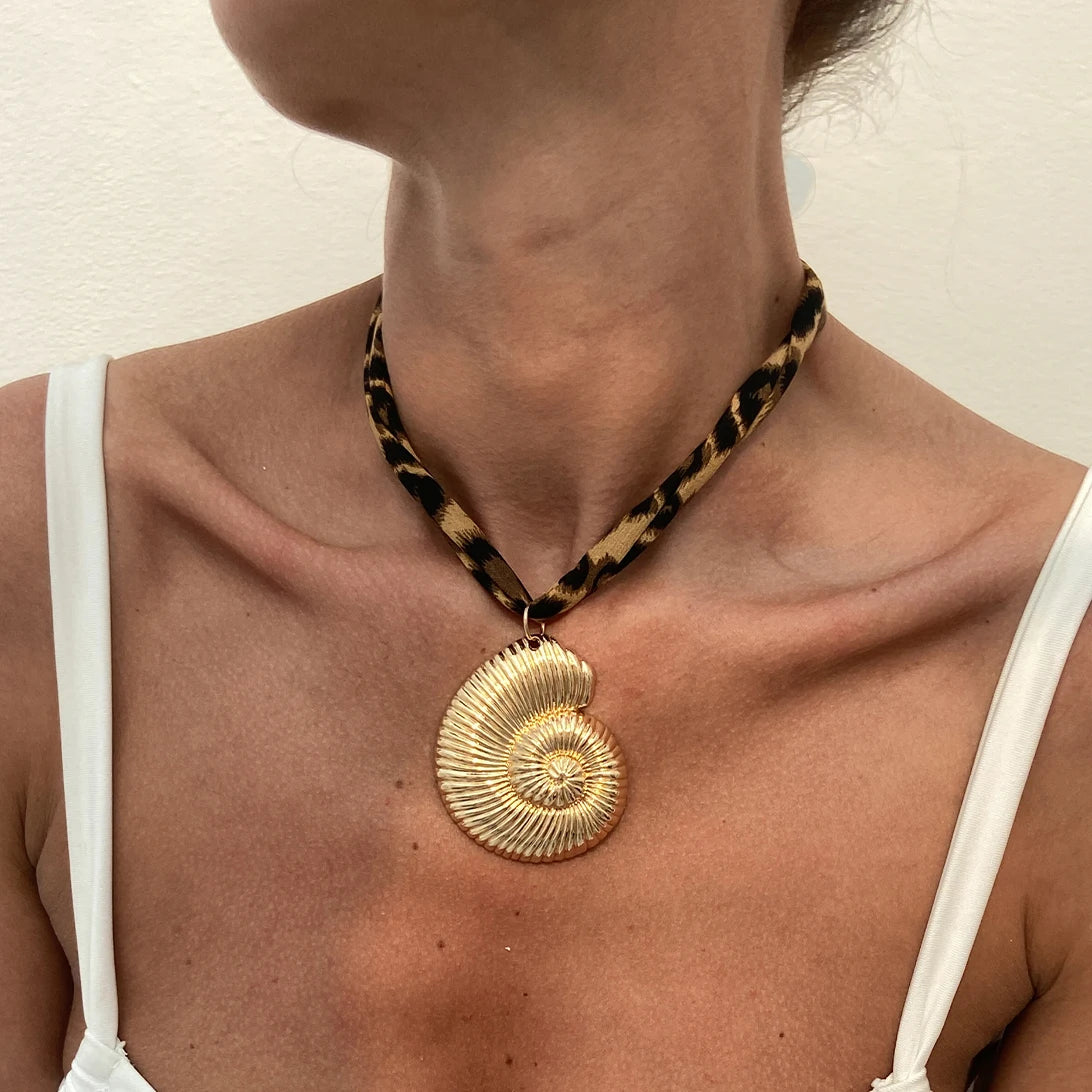 Leopard Choker with Gold Pendant Limited Edition Collection